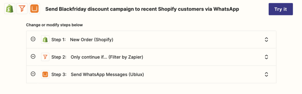 Envío de campañas promocionales usando WhatsApp y shoplift