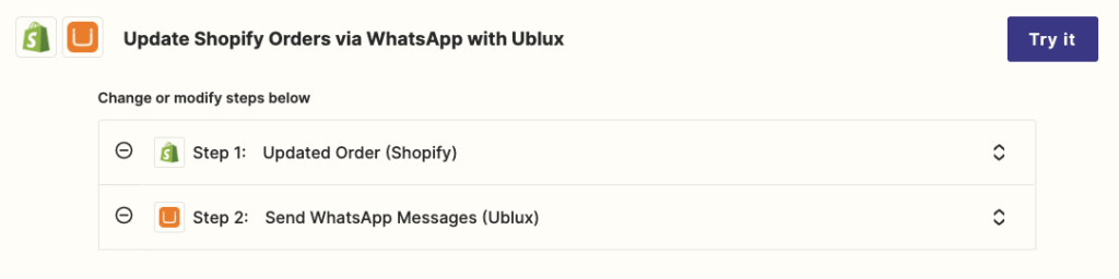 Envío de notificaciones automáticas de pedido por medio de WhatsApp por medio de Zapier